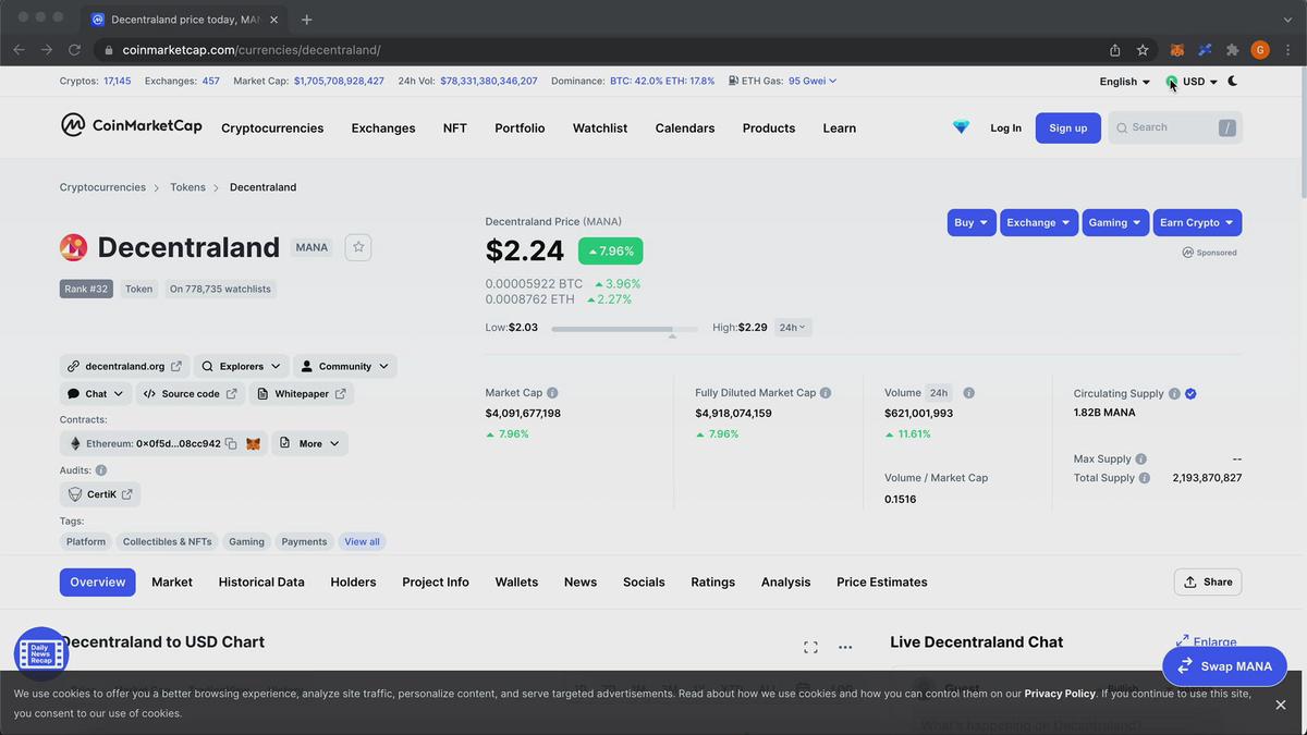 'Video thumbnail for How To Add MANA To Your Metamask Wallet'