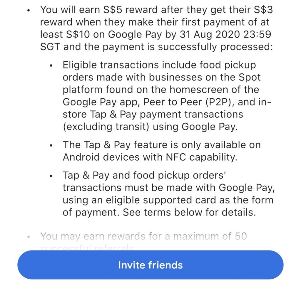 Google Pay Eligible Transactions