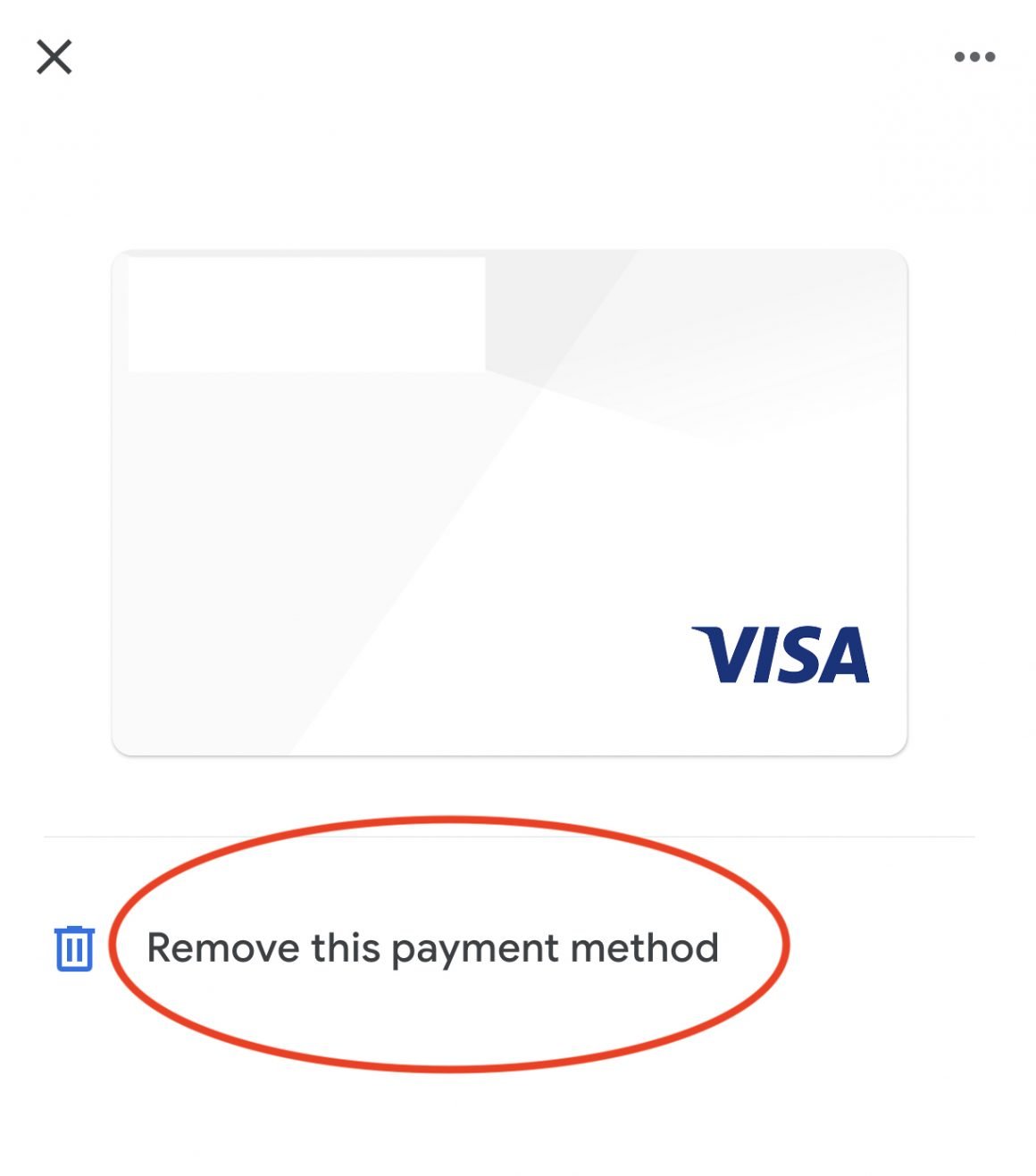 removing a card from google pay