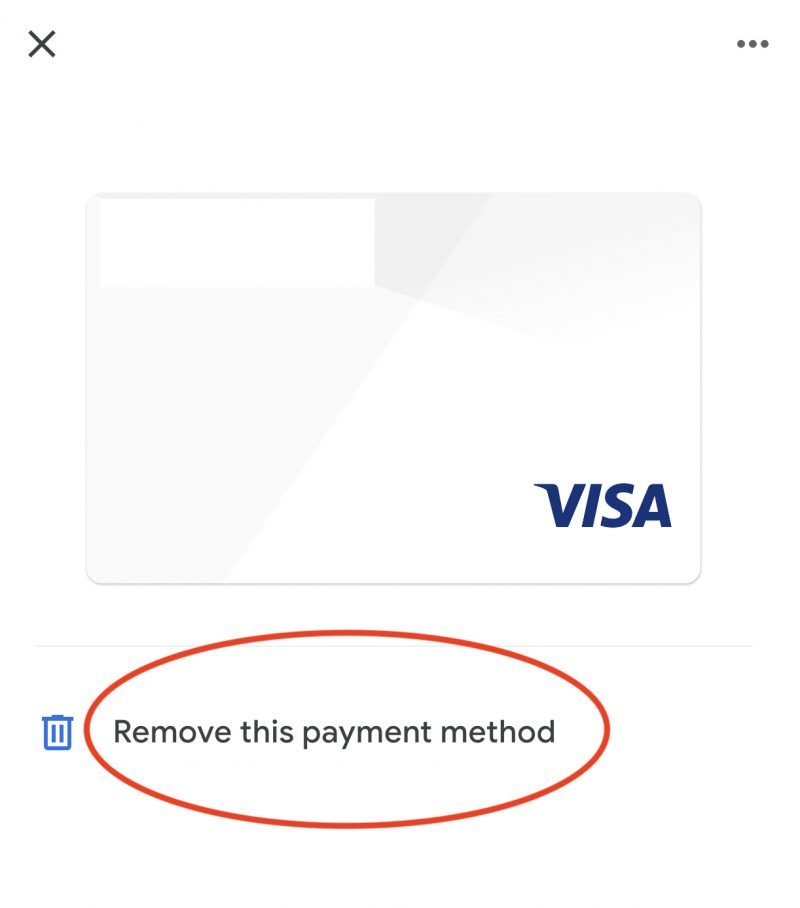 removing card from google pay