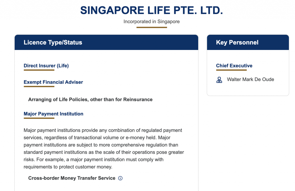 SingLife MAS License
