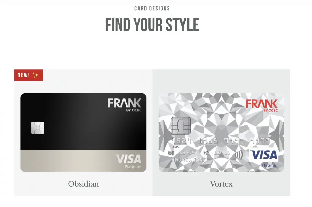 FRANK Credit Card Designs