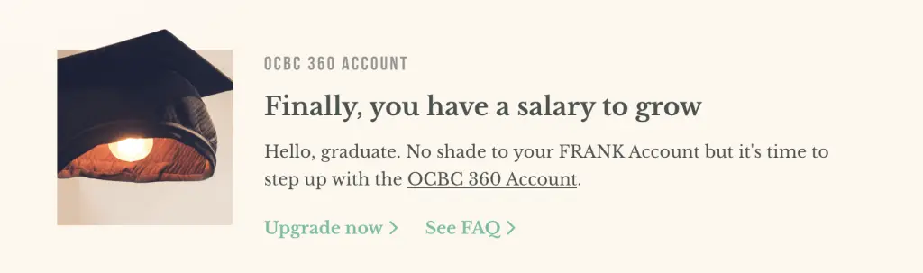 OCBC FRANK Account Upgrade to 360 Website