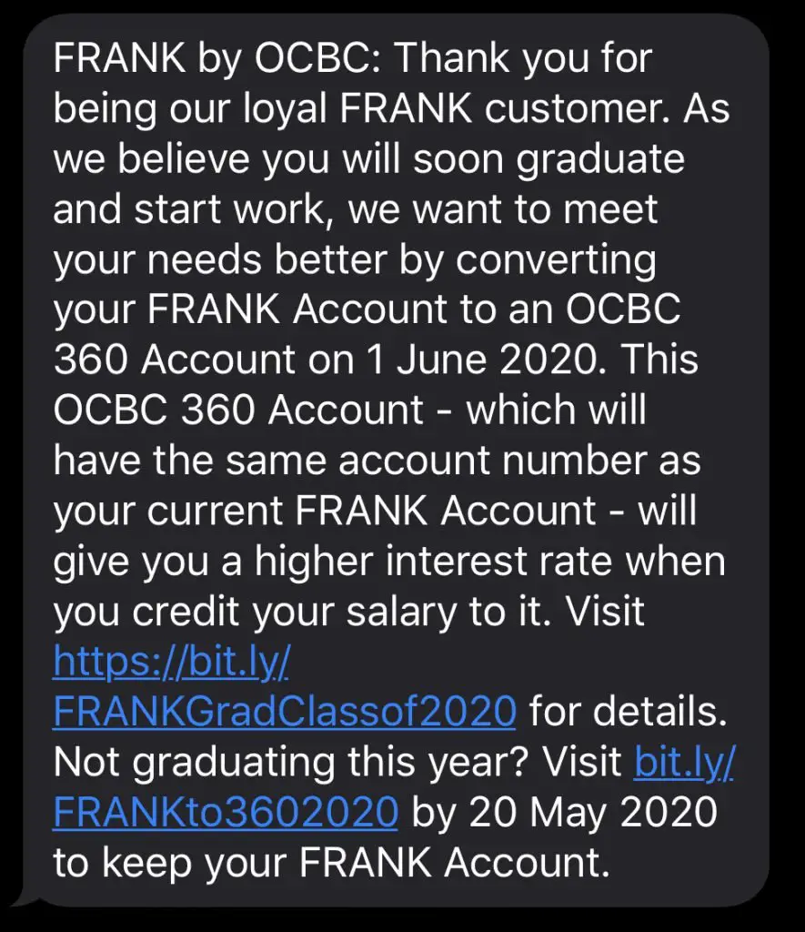 OCBC FRANK Upgrade to 360 Account