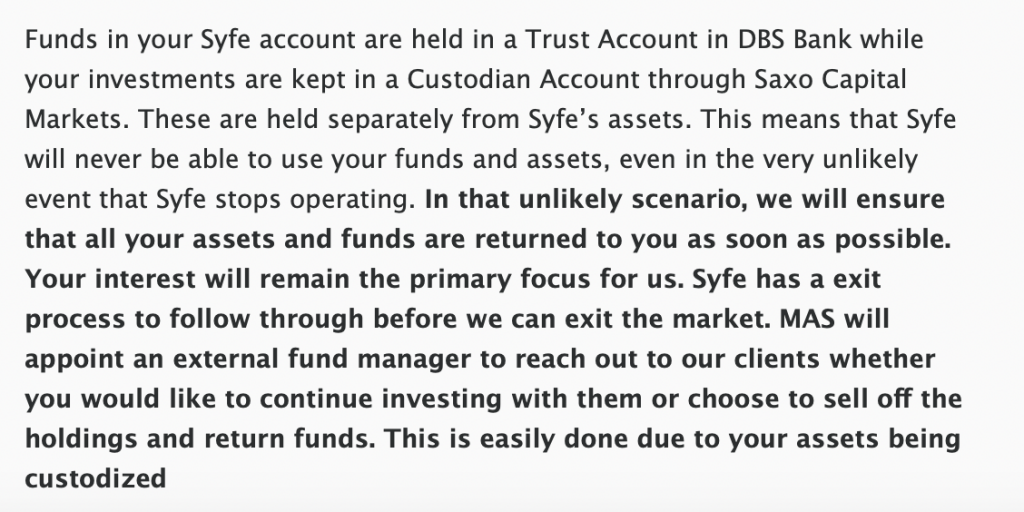 Syfe Fate of Assets If They Close Down