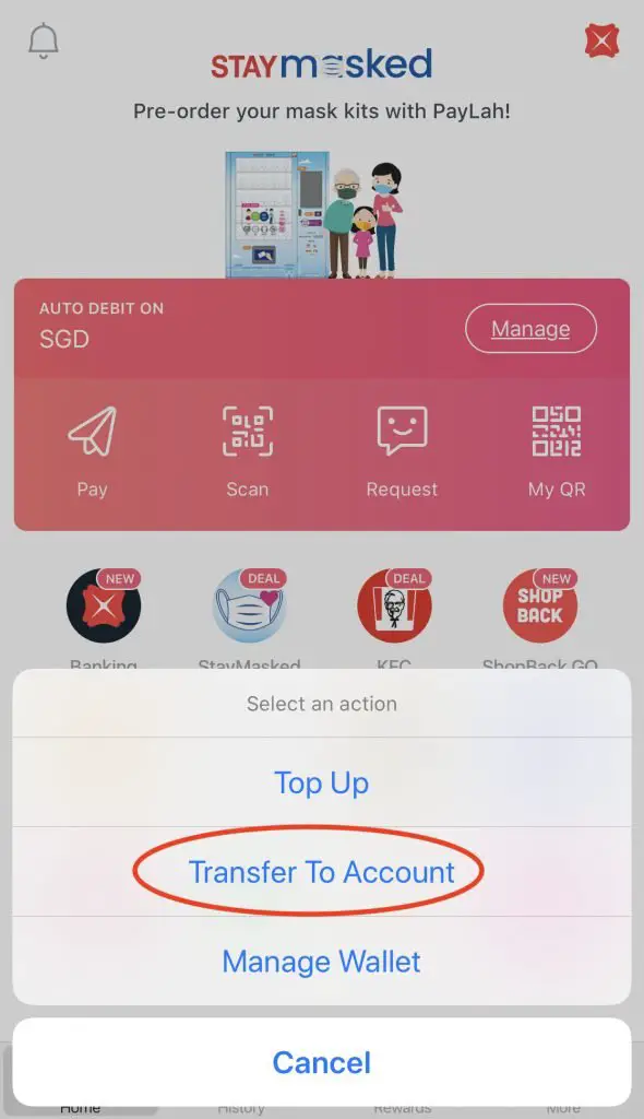 DBS PayLah Transfer To Account