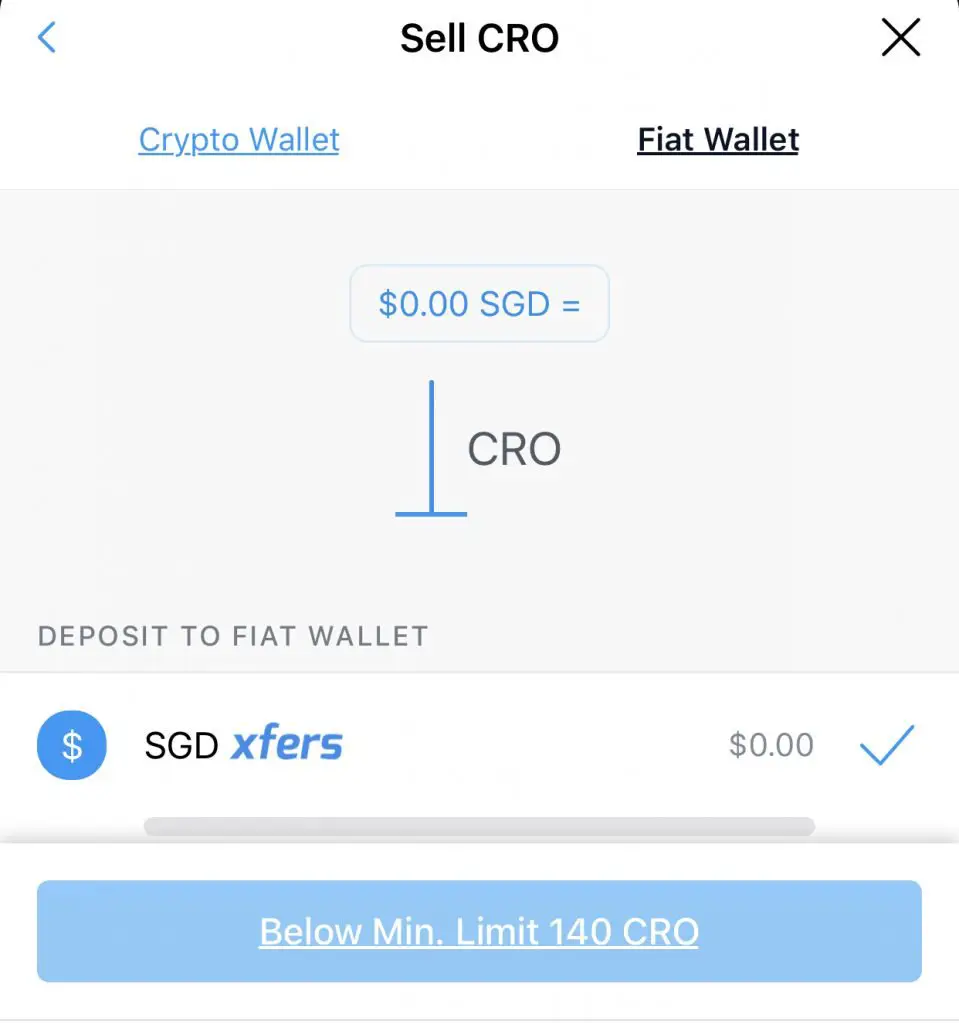 MCO Visa Card Sell CRO To SGD