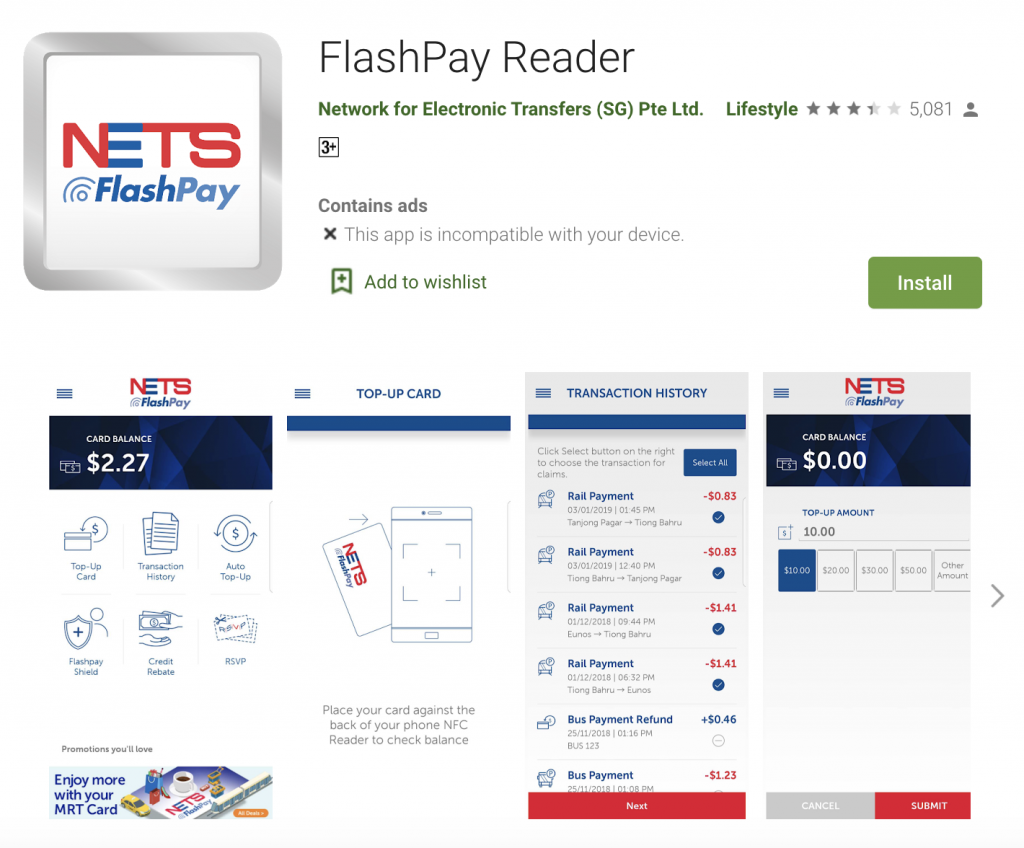 NETS FlashPay Reader App Google Play Store