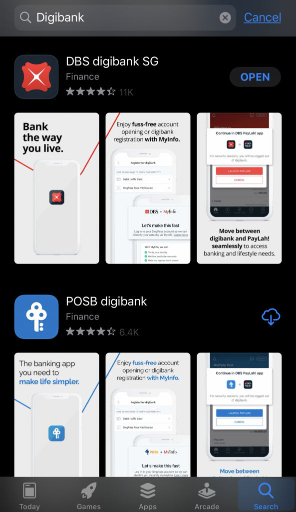 POSB DBS digibank App Store