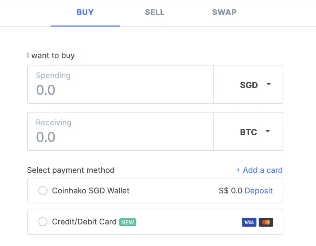 Coinhako Buy Crypto Methods
