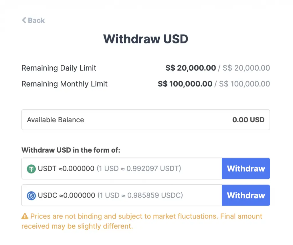 Coinhako Withdraw USD