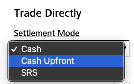 DBS Vickers Cash vs Cash Upfront Settlement