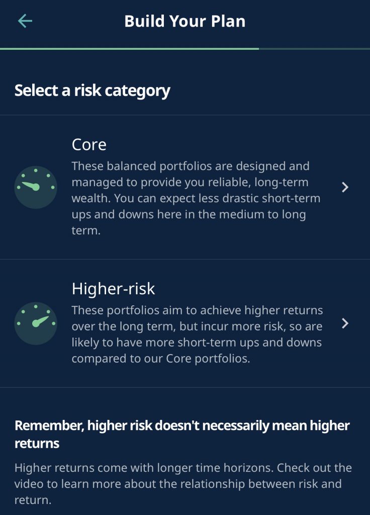StashAway Core And Higher Risk Portfolio