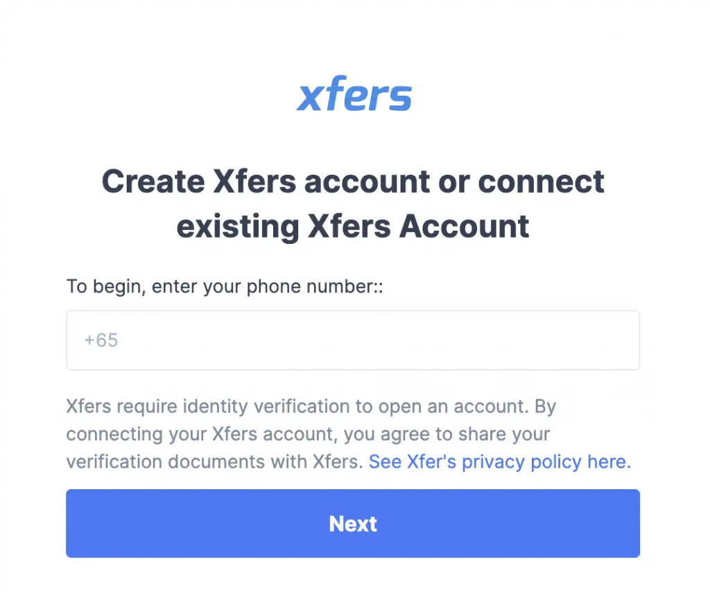 Xfers Account