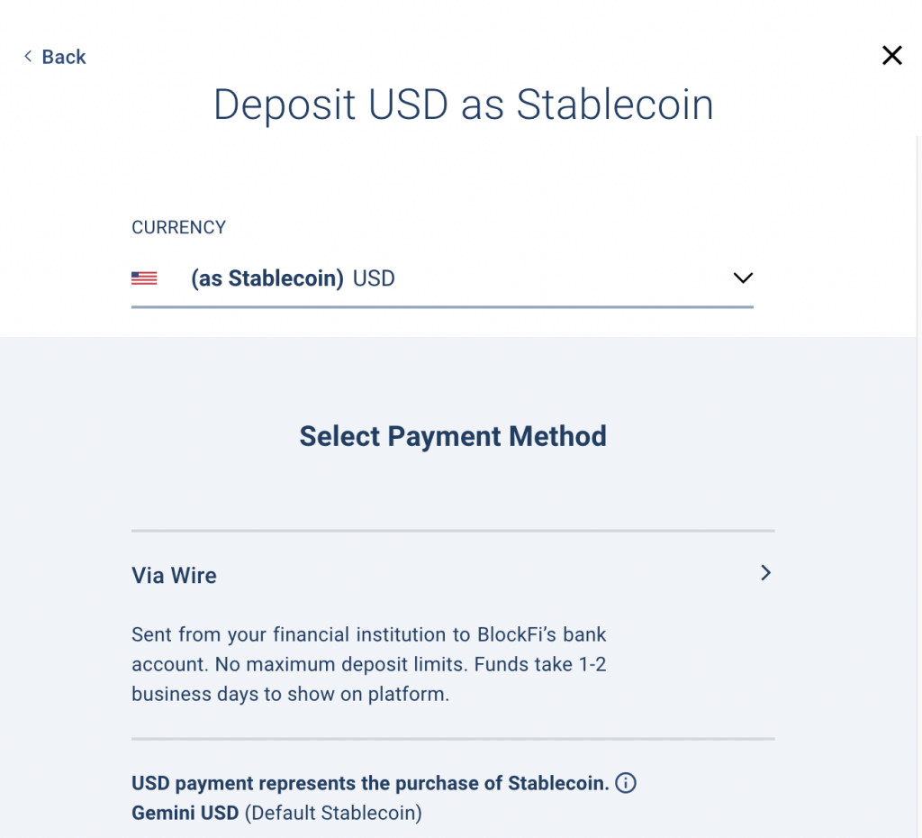 BlockFi Deposit USD