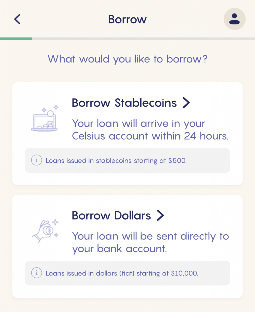 Celsius Loan Types