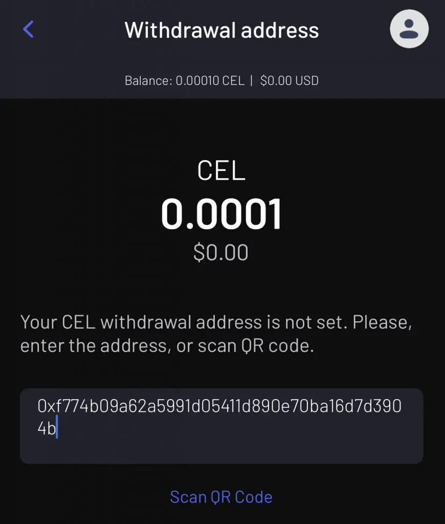 Celsius Withdraw CEL Token From App