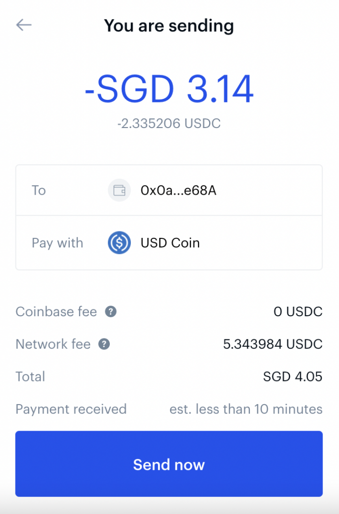 Coinbase Send Crypto Network Fee