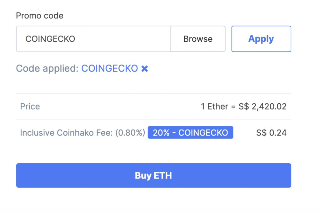 Coinhako Trading Fee Ethereum Coingecko Promo Code