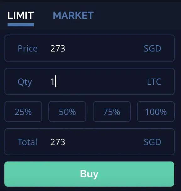 Coinut Buy LTC Limit Order