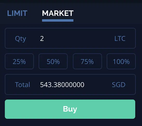 Coinut Buy LTC Market Order