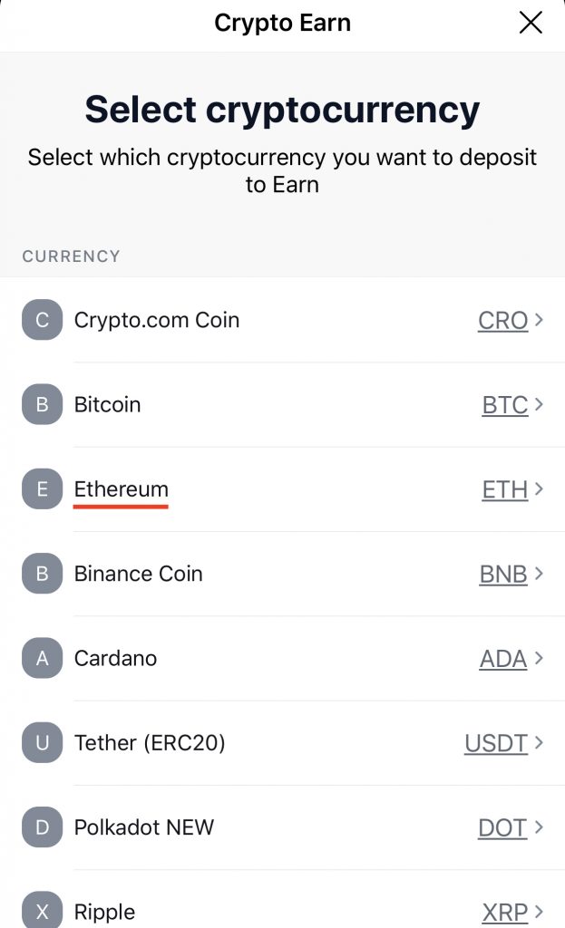 Crypto Earn ETH