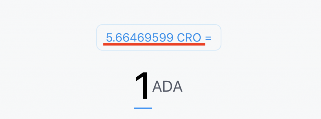 Crypto.com App ADA CRO Exchange Rate