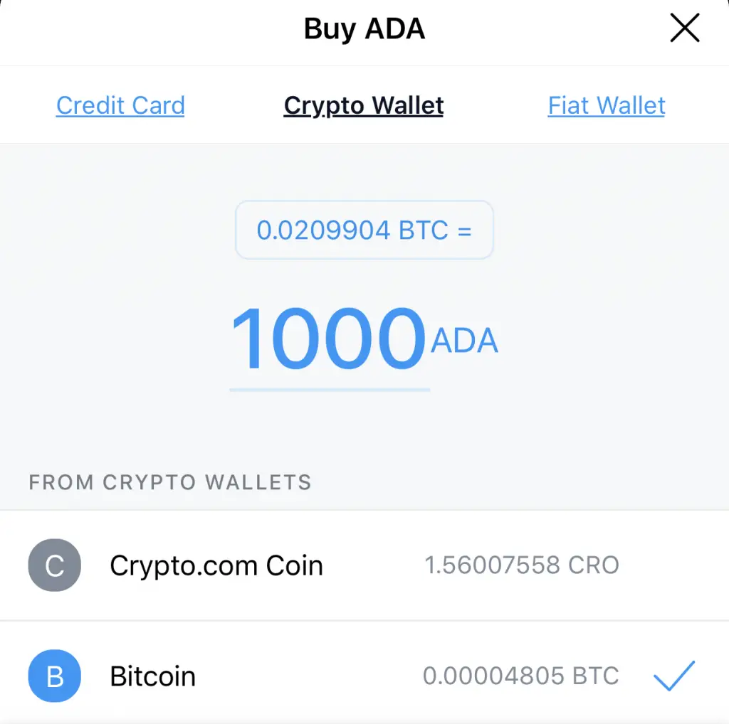Crypto.com Buy ADA Crypto Wallet