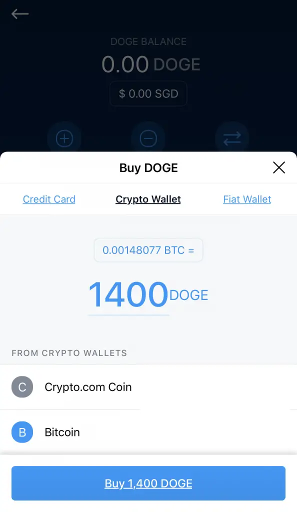Crypto.com Buy DOGE Crypto Wallet