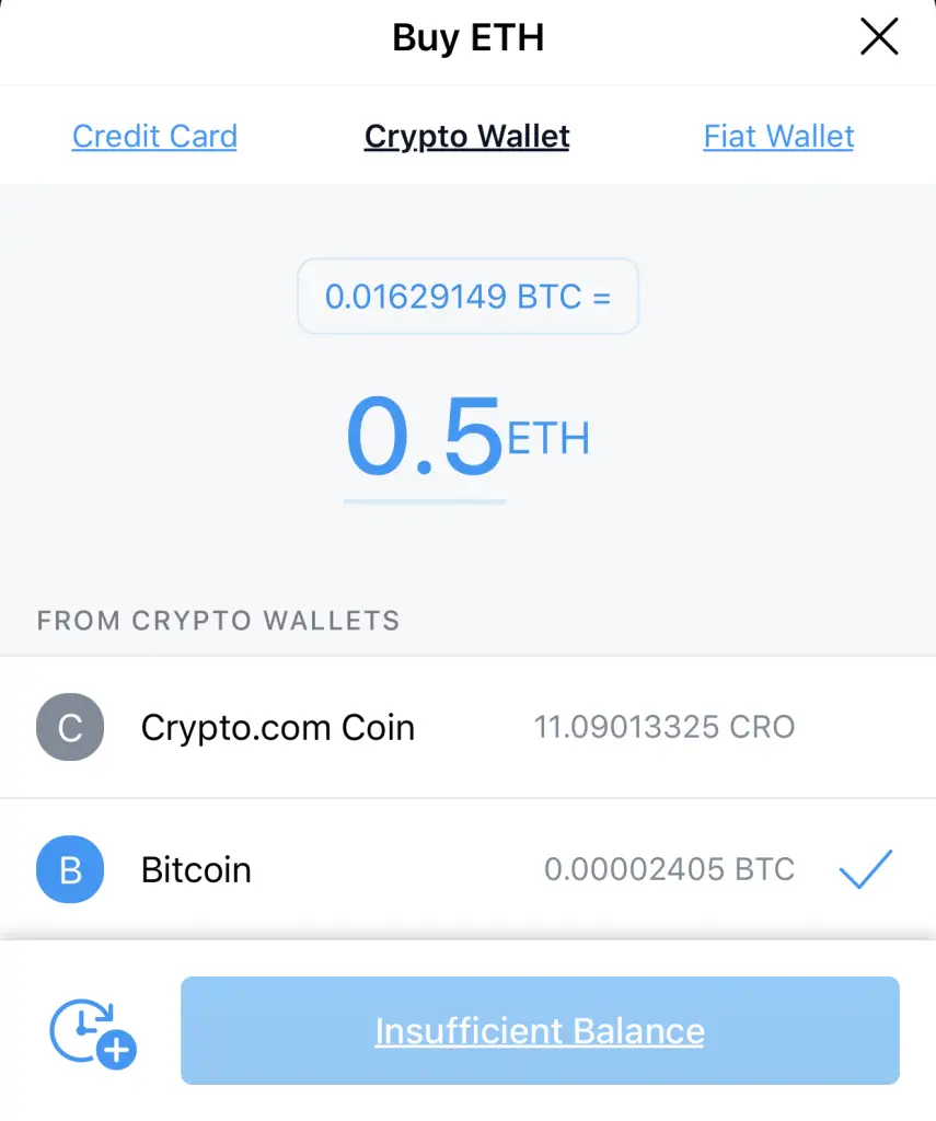 Crypto.com Buy ETH Using Crypto Wallet