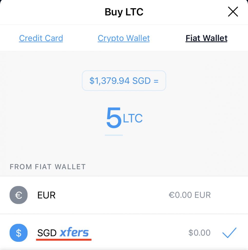 Crypto.com Buy LTC Fiat Wallet