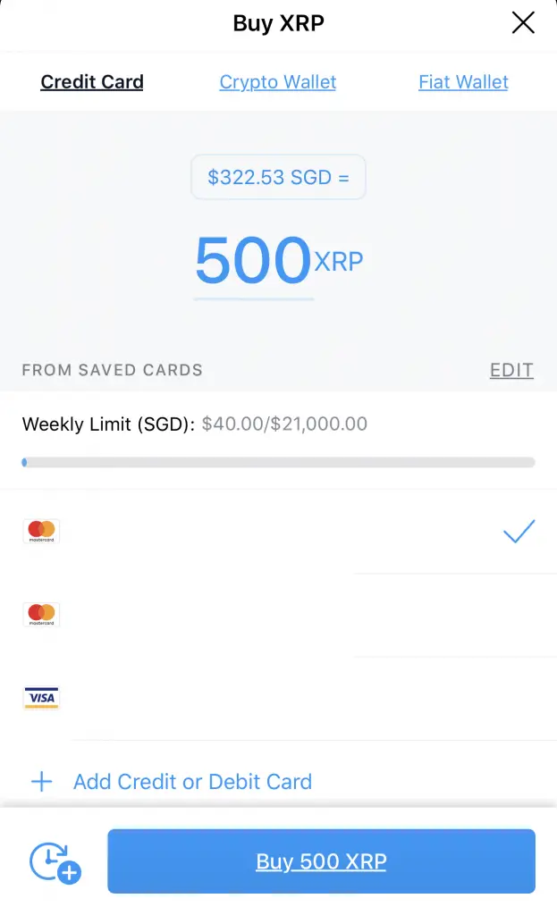Crypto.com Buy XRP Credit Card
