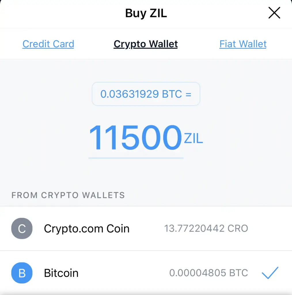 Crypto.com Buy ZIL Crypto Wallet