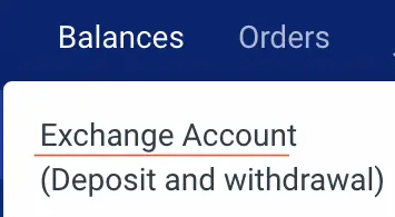 Huobi Balance Exchange Account