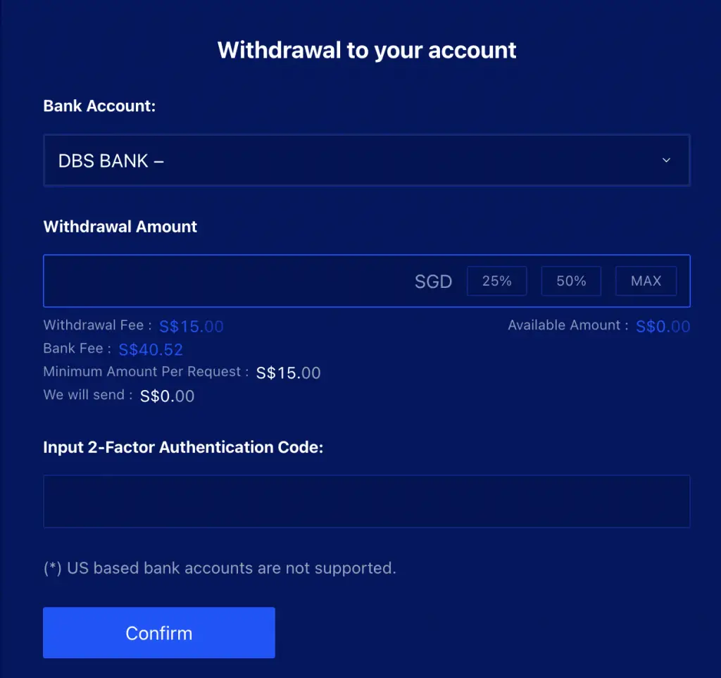 Liquid Withdraw To Bank Account