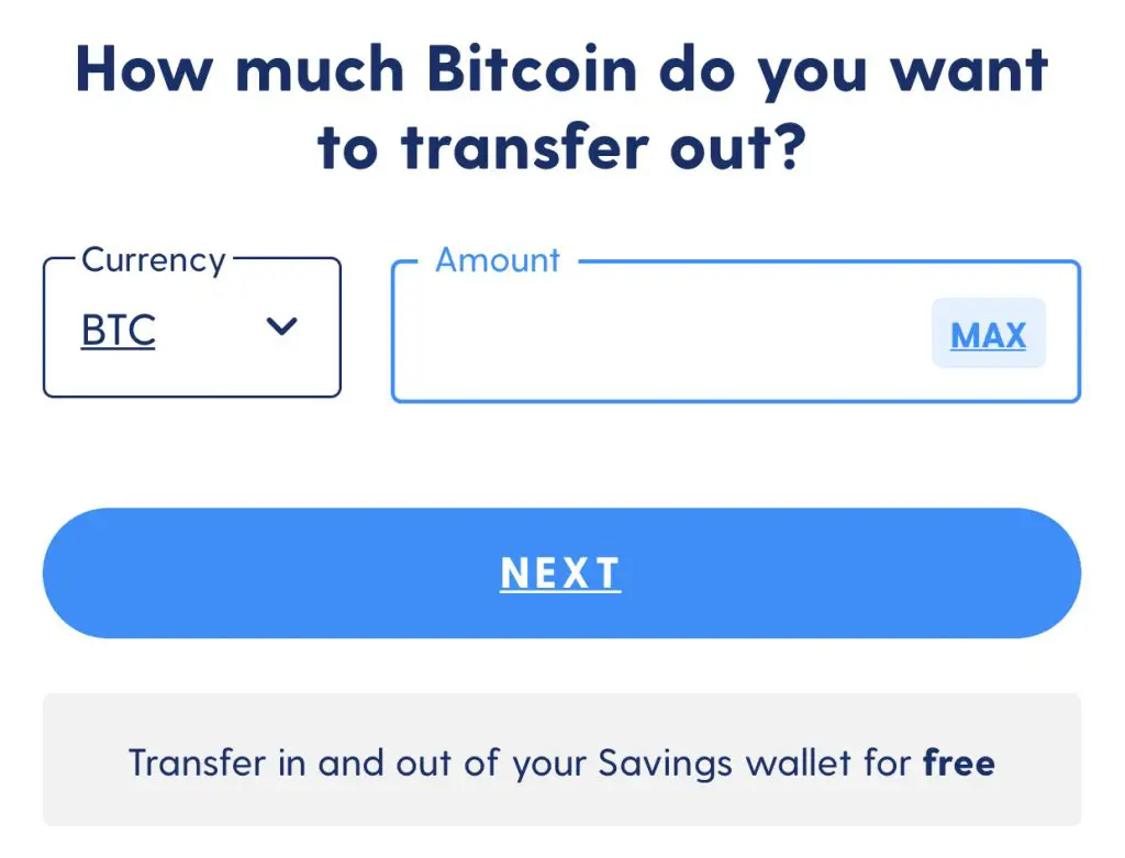Luno Savings Wallet Select Amount To Withdraw