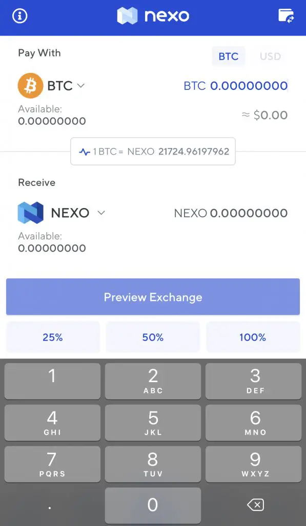 Nexo Exchange Cryptocurrency