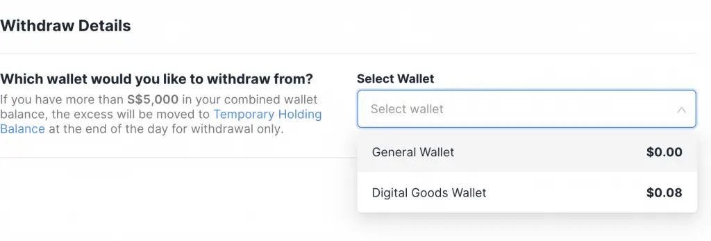 Xfers Digital Goods Wallet Withdraw 2