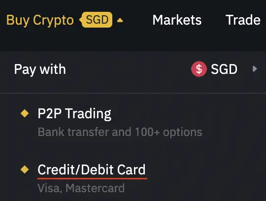 Binance Buy Crypto From Debit or Credit Card
