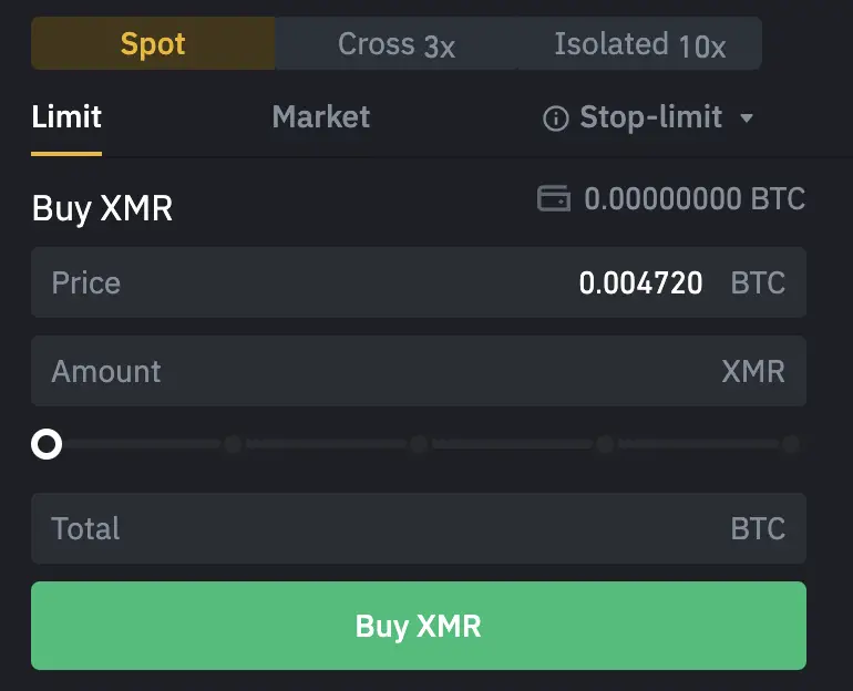 Binance Buy XMR From BTC