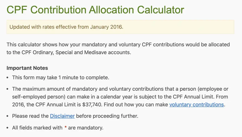 CPF Contribution Allocation Calculator