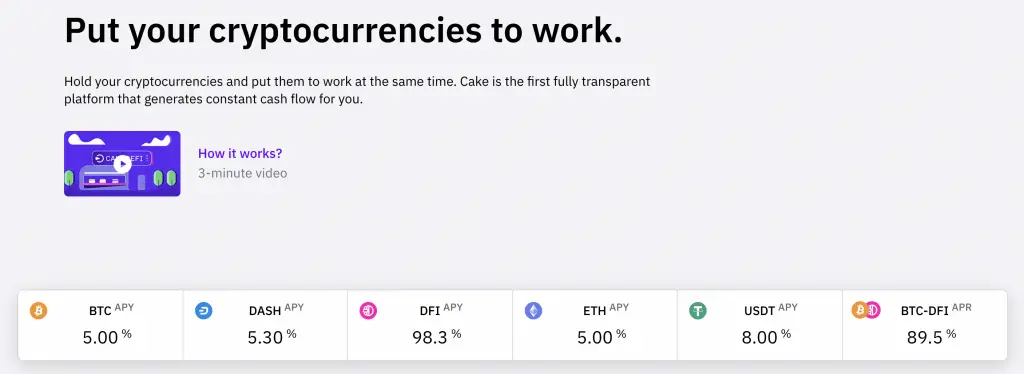 Cake DeFi Web Platform