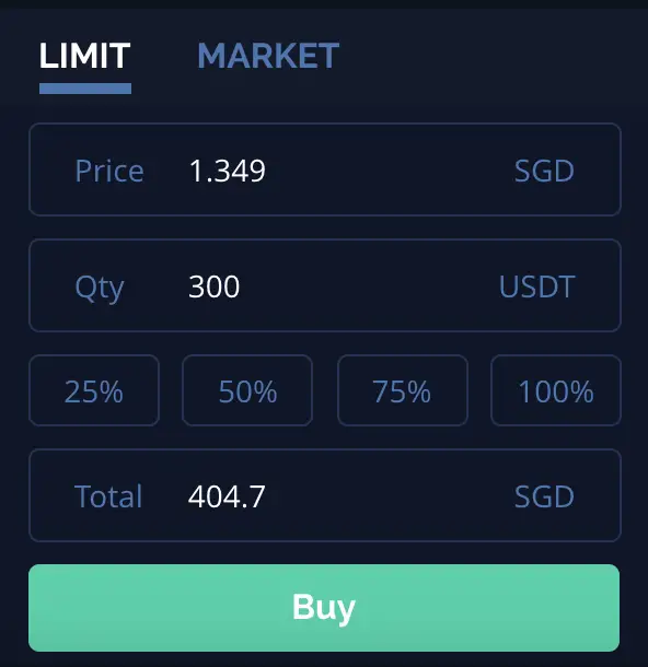 Coinut Buy USDT Limit Order