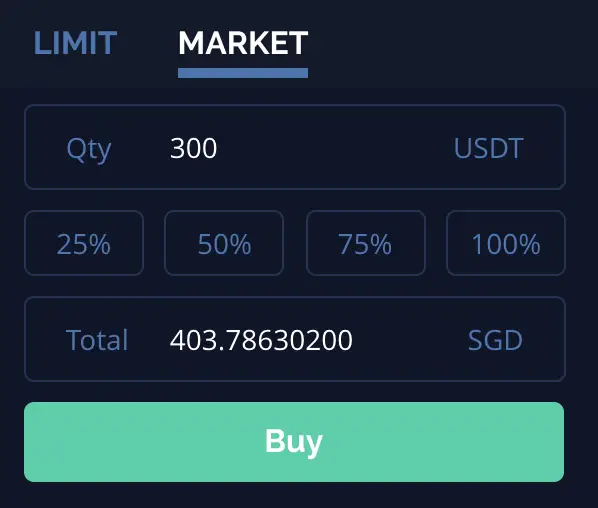 Coinut Buy USDT Market Order