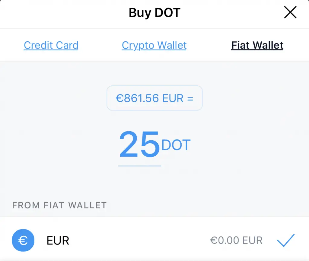 Crypto.com App Buy DOT Fiat Wallet