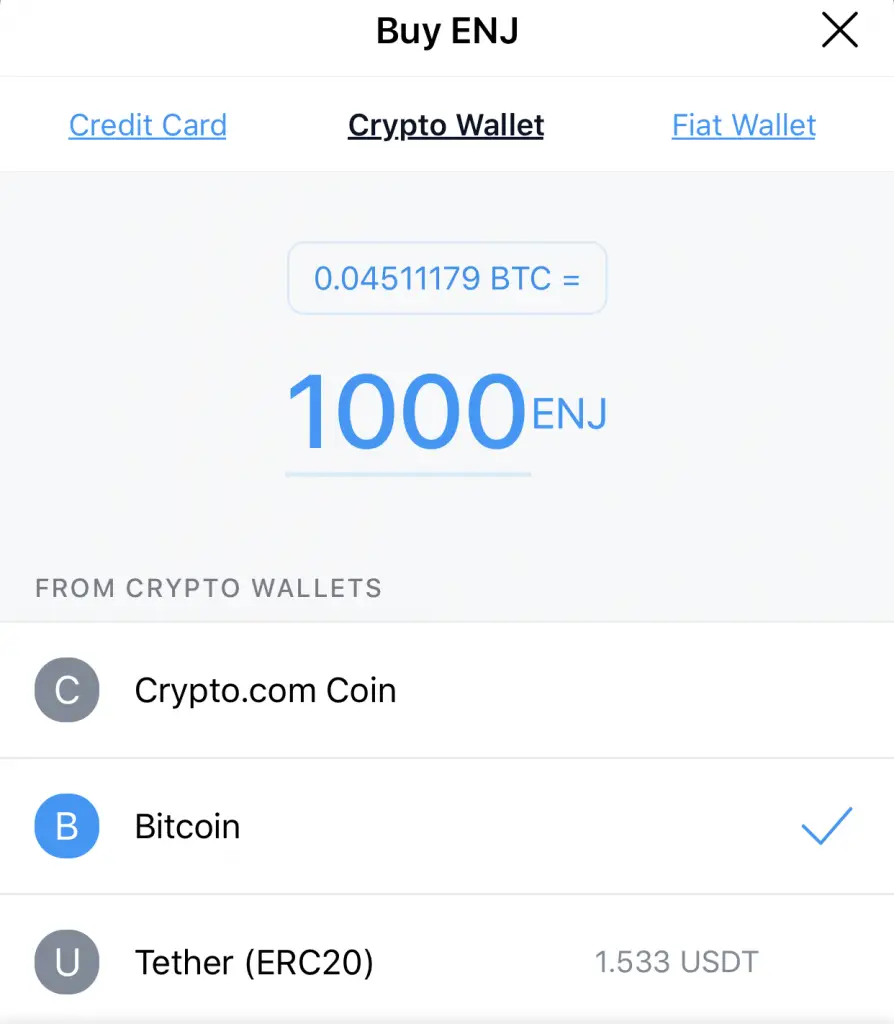 Crypto.com App Buy ENJ Crypto Wallet