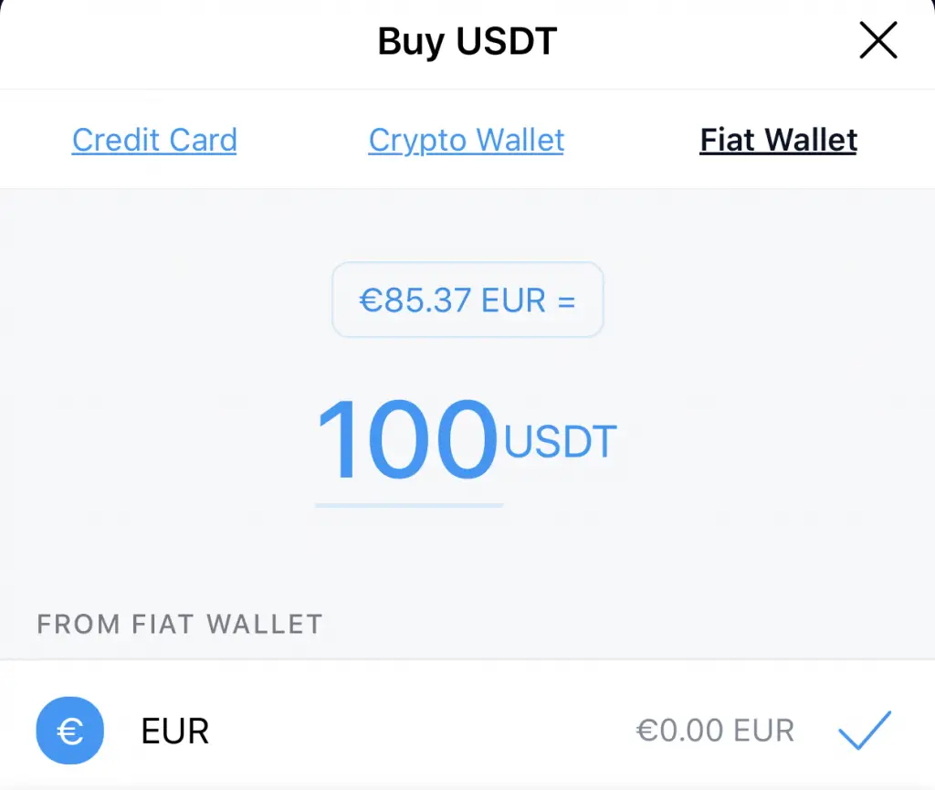Crypto.com App Buy USDT With Fiat Wallet