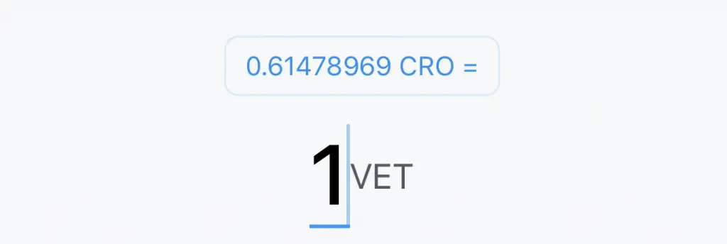Crypto.com App CRO VET Exchange Rate