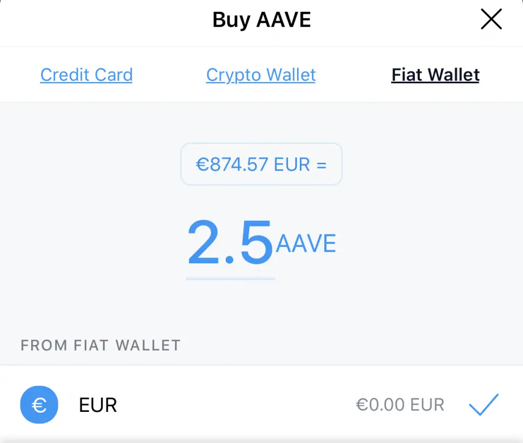 Crypto.com Buy AAVE Using Fiat Wallet