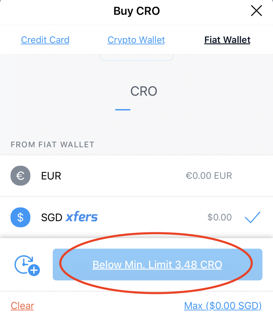 Crypto.com CRO Minimum Trade